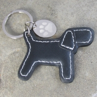 Faux Leather Pawprint Keyring